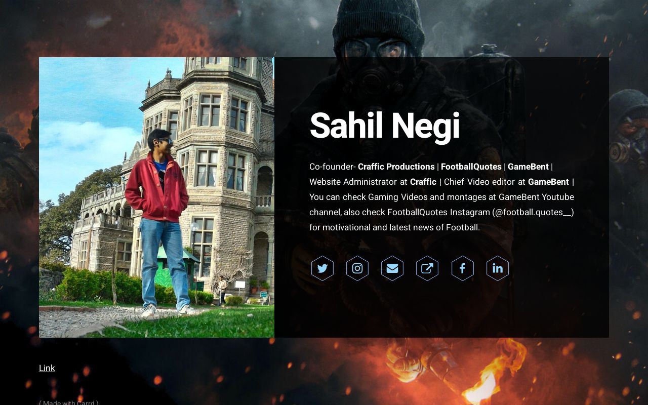 Carrd profile picture for @sahilnegi
